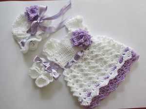 Crochet Baby Girl Dress - Size 0-24M (Multiple Designs)