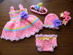 Crochet Baby Girl Dress - Size 0-24M (Multiple Designs)