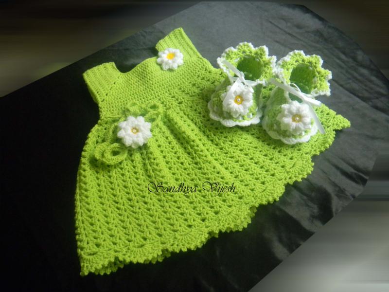 Crochet Baby Girl Dress - Size 0-24M